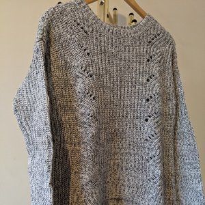 Chunky Navy and White Knit Sweater